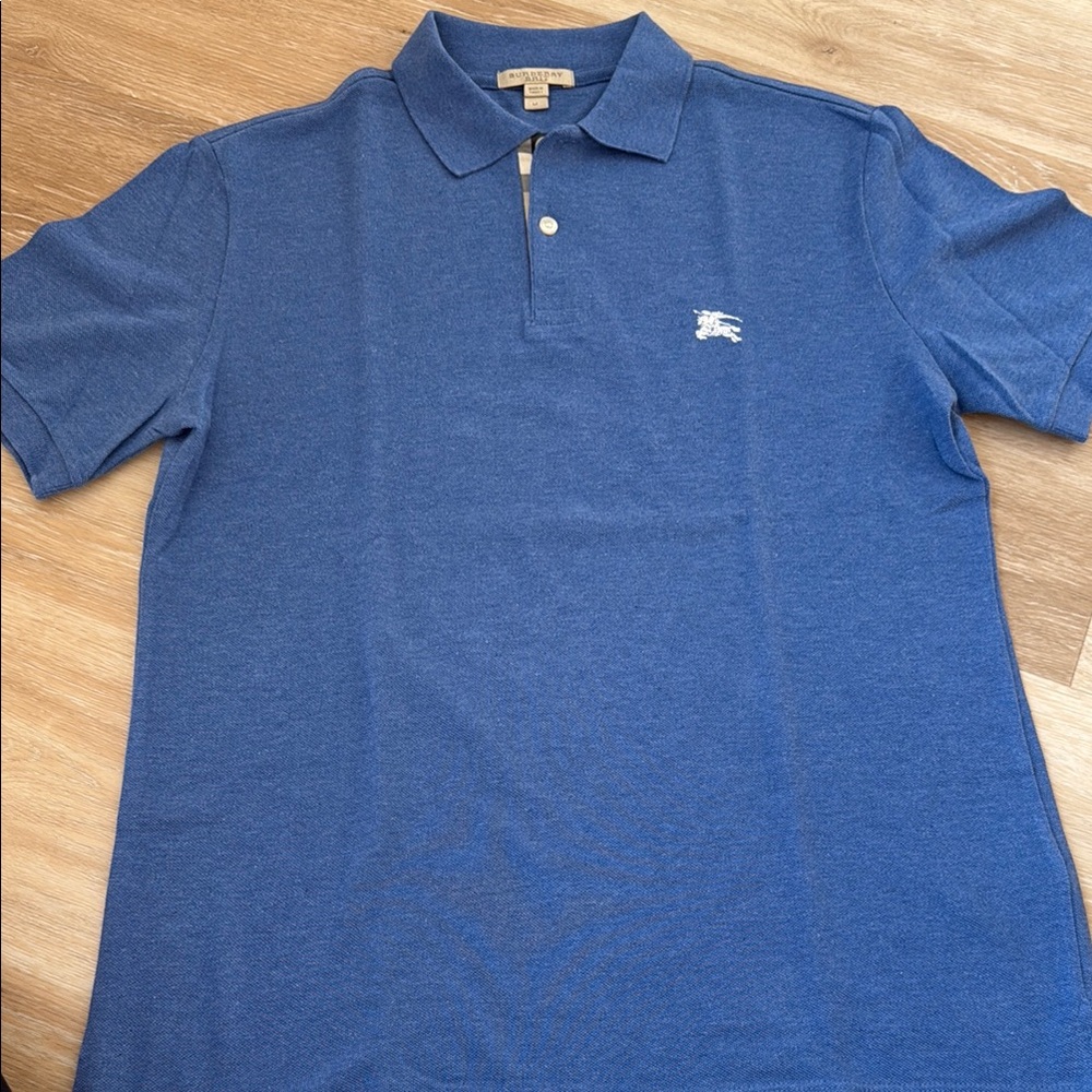Burberry men’s Blue Polo Shirt Classic Style new!!